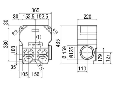 Ma�zeichnung Maico SB 12 16 Schalldaempfer Box Anschl  125 oder 160