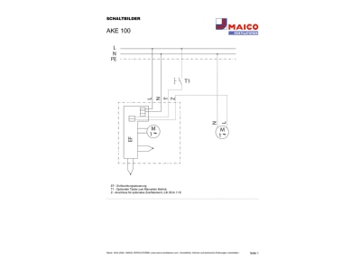 Circuit diagram Maico AKE 100 Small room ventilator surface mounted
