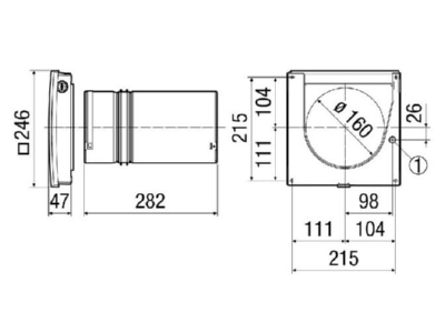 Mazeichnung Maico PP 45 O Endmontage Set fuer dezentr  Lueftung