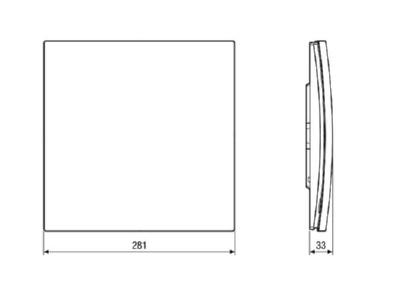 Dimensional drawing Maico ER AK deaeration grille