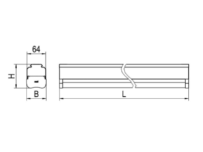 Mazeichnung Ridi Leuchten VLGFP1501  1551213 LED Geraetetraeger 5 pol  IP40 4000K ws VLGFP1501 1551213