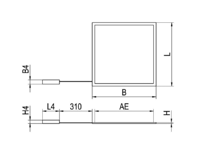 Ma�zeichnung Ridi Leuchten FPL2 EQ0300  0822983 LED Panel 300x300 3000K FPL2 EQ0300 0822983