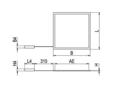 Strichzeichnung Ridi Leuchten FPL2 EQ0300  0832983 LED Panel 300x300 3000K DALI FPL2 EQ0300 0832983