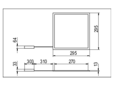 Ma�zeichnung Ridi Leuchten FPL2 EQ0300  0832983 LED Panel 300x300 3000K DALI FPL2 EQ0300 0832983
