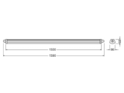 Ma�zeichnung LEDVANCE DPCOMP1500313KGRIP66 LED Feuchtraumleuchte m DV 3000K