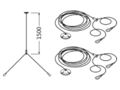 Mazeichnung LEDVANCE PL SUSPENSION KIT Seilabhaengung Set