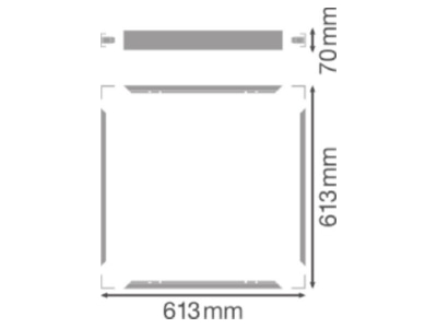 Mazeichnung LEDVANCE PL600SUR MOUNTH70VAL Aufbaurahmen M600