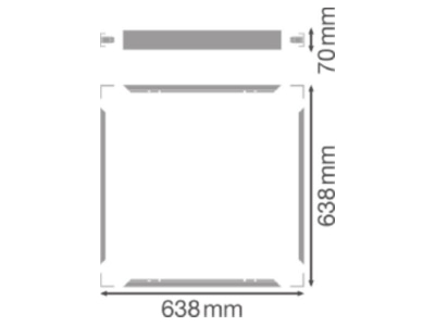 Mazeichnung LEDVANCE PL625SUR MOUNTH70VAL Aufbaurahmen M625