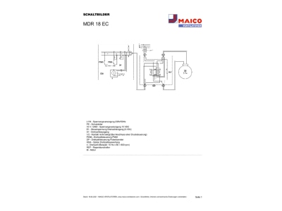 Circuit diagram Maico MDR 18 EC Roof mounted ventilator 632m  h 167W
