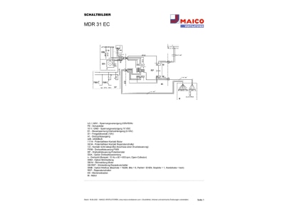 Schaltbild Maico MDR 31 EC Radial Dachventilator mit EC Motor