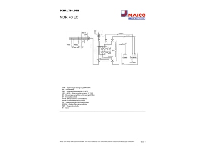 Circuit diagram Maico MDR 40 EC Roof mounted ventilator 3075m  h 1120W
