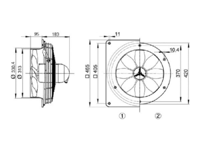 Dimensional drawing Maico DZS 30 6 B Ex t Ex proof ventilator
