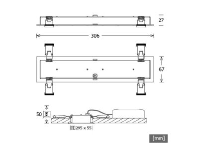 Dimensional drawing LTS CHOCM R 171   665594 Downlight spot floodlight CHOCM R 171  665594