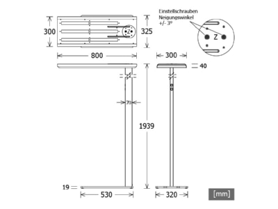 Dimensional drawing LTS OPT S 110 830 665478 Floor lamp LED not exchangeable