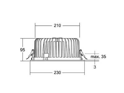 Ma�zeichnung Brumberg 12553173 LED Einbaudownlight