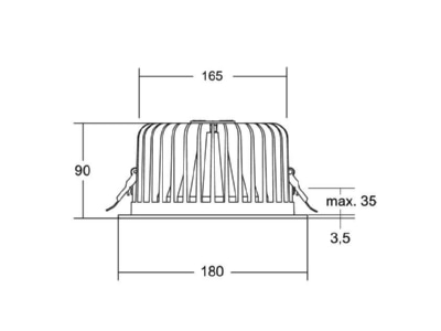 Ma�zeichnung Brumberg 12572184 LED Einbaudownlight