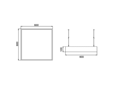 Dimensional drawing Brumberg 13720183 Pendant luminaire 1x44W
