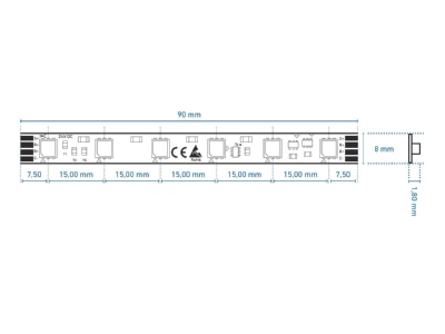 Dimensional drawing Barthelme 50415031 Light ribbon  hose  strip 24V RGB