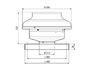 Mazeichnung Maico EHD 31 EC Radial Dachventilator 1184m  h  EC Motor