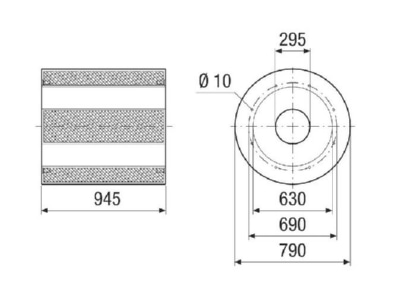 Dimensional drawing Maico RSKI 63 1500 Sound absorber rectangular air duct