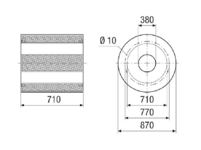 Dimensional drawing Maico RSKI 71 1000 Sound absorber rectangular air duct