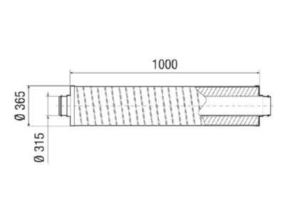 Ma�zeichnung Maico RSR 31 1 Rohrschalldaempfer Laenge 1000  DN 315