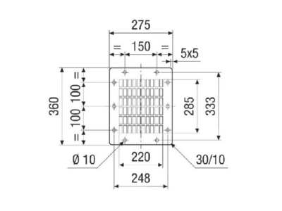 Dimensional drawing Maico SGAI GR 31 Protective grille for ventilator