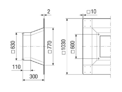Ma�zeichnung Maico SOFI 40 45 Flachdachsockel f  Nennweite 400 450