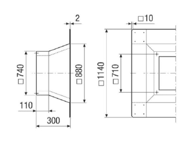 Ma�zeichnung Maico SOFI 50 56 Flachdachsockel f  Nennweite 500 560