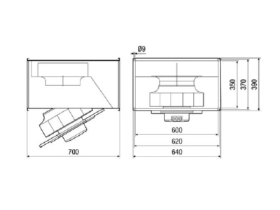 Dimensional drawing Maico DPK 31 1 S EC Duct fan duct 600x350
