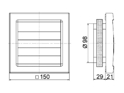 Ma�zeichnung 1 Maico AKE 100 1 Kleinraumventilator 