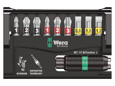 Produktbild 2 Wera 056374 Bit Check Rapidaptor Satz 10 tlg