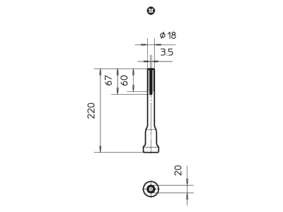 Mazeichnung 1 OBO 2536 25 Hammereinsatz HILTI TE54 55 74 75