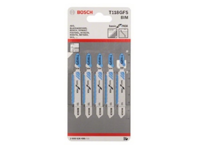 Product image 2 Bosch Power Tools 2 608 636 496  VE5  Jig saw blade 83mm 2 608 636 496  quantity  5