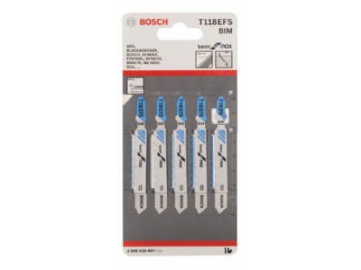 Produktbild 1 Bosch Power Tools 2 608 636 497  VE5  Stichsaegeblaetter T 118 EFS 2 608 636 497  Inhalt  5 