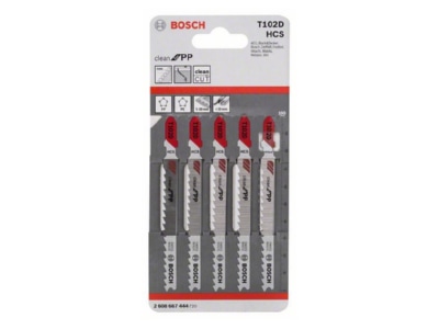 Product image 1 Bosch Power Tools 2 608 667 444  VE5  Jig saw blade 100mm 2 608 667 444  quantity  5 
