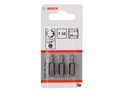 Produktbild 1 Bosch Power Tools 2 607 001 604  VE3  Torxschrauben Bit T10 XH 25mm 2 607 001 604  Inhalt  3 