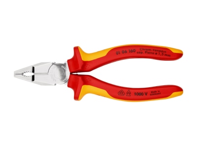 Produktbild Detailansicht 1 Knipex 01 06 160 Kombizange isoliert  160mm