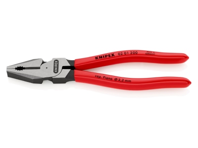 Produktbild 1 Knipex 02 01 200 SB Kraft Kombizange schwarz  200mm