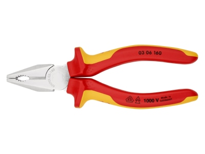 Detailansicht 1 Knipex 03 06 160 Kombizange verchromt  160mm