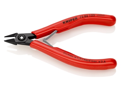 Detailansicht 2 Knipex 75 02 125 Elektronik Seitenschneider brueniert  125mm