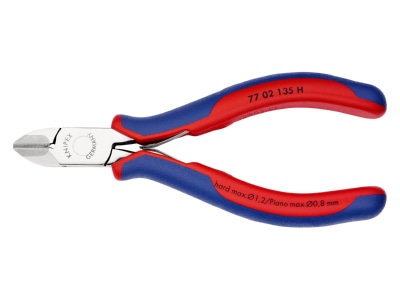 Detailansicht 1 Knipex 77 02 135 H Elektronik Seitenschneider mit Huelle  135mm