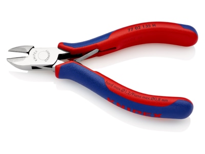 Detailansicht 2 Knipex 77 02 135 H Elektronik Seitenschneider mit Huelle  135mm