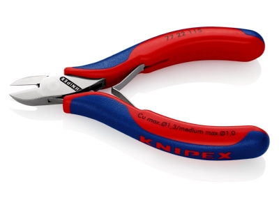 Detailansicht 1 Knipex 77 22 115 Elektronik Seitenschneider spiegelpoliert 115mm