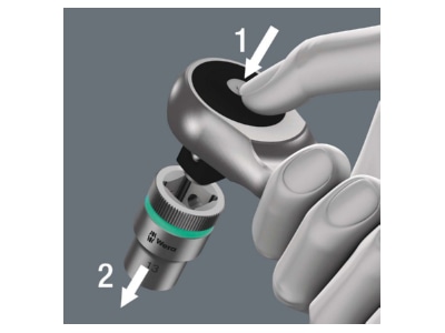 Detailed view 2 Wera 004033 Ratchet 3 8 inch
