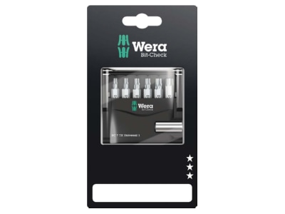 Produktbild Wera 073404 6 rund Bit Set 7 tlg