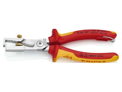 Produktbild 1 Knipex 13 66 180 T VDE Kabelschere 180mm  m Abisolierf 