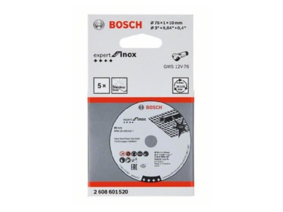 Produktbild 3 Bosch Power Tools 2 608 601 520  VE5  Trennscheibe 76x1x10mm 2 608 601 520  Inhalt  5 