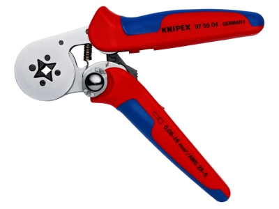 Detailansicht 1 Knipex 97 55 04 SB Aderendhuelsen Presszange 0 08 10 16qmm