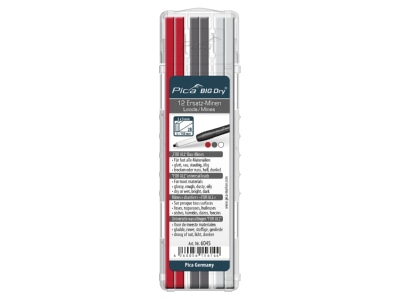 Detailansicht Pica Marker 6045  VE12  BIG DRY Minen Set FOR ALL rt graph ws 6045  Inhalt  12 